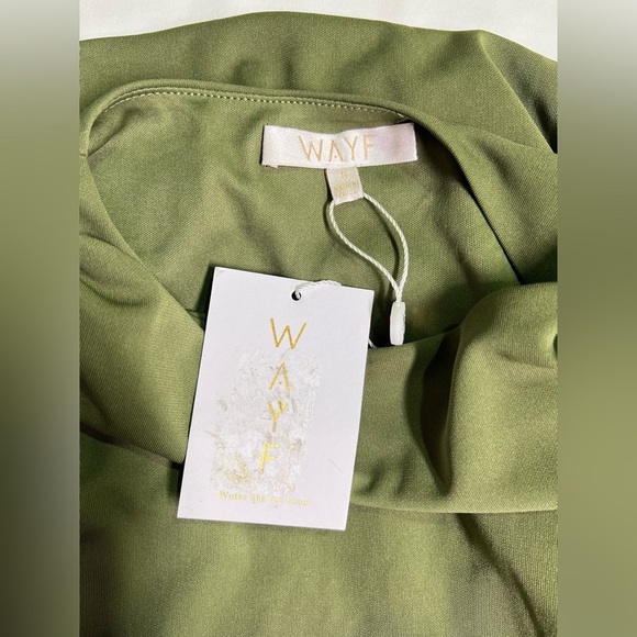 WAYF Sap Green drape neck sleeveless midi dress size S. - Picture 9 of 16